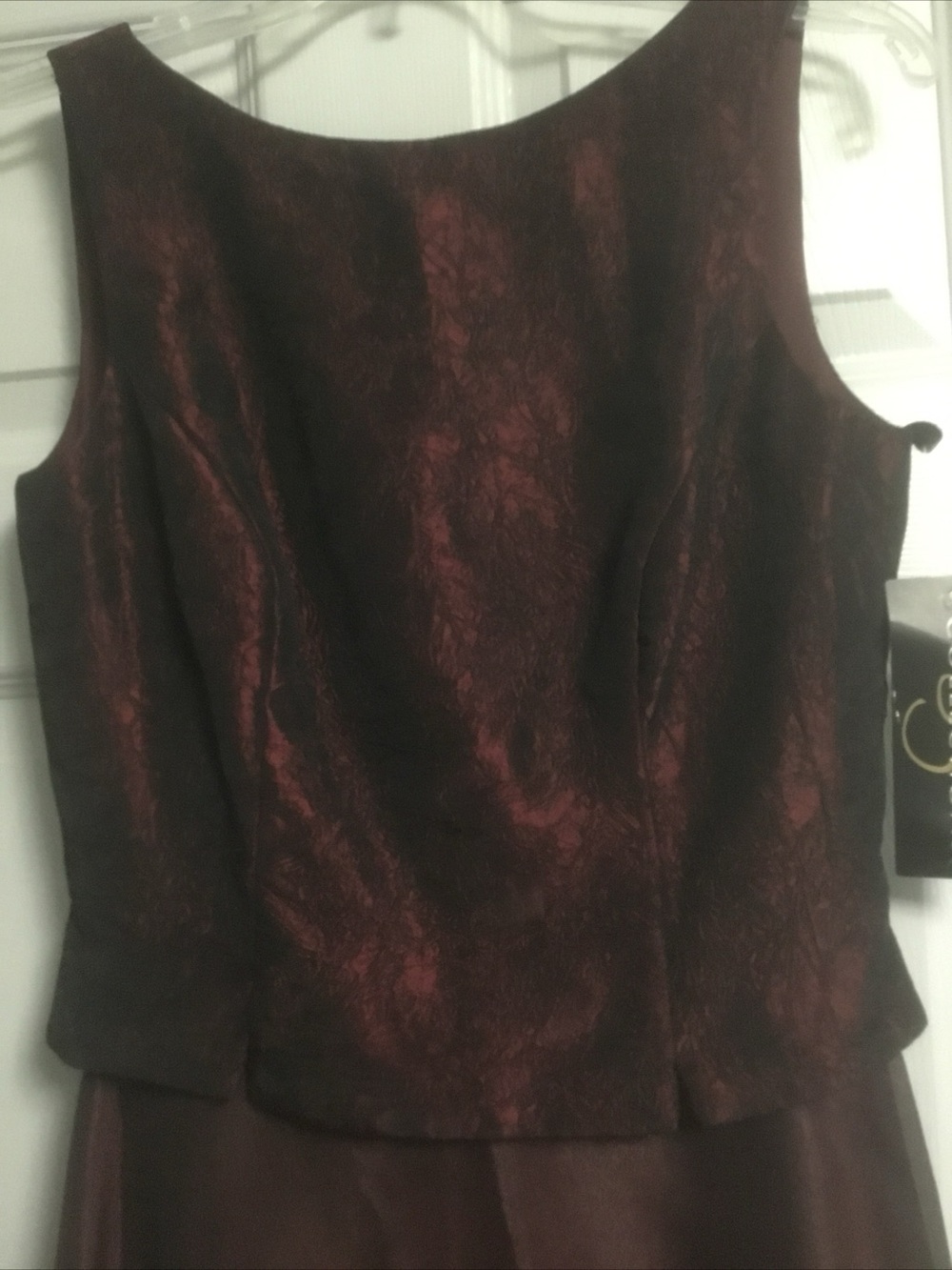 JS Collections Burgundy Wine Tea Length Dress Gown size 6 NWT